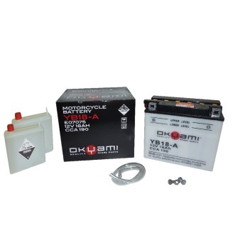 Batteria Okyami OB18-A Con Acido per HONDA 00 VF C V65 Magna 83-86 Batterie al Piombo OKYAMI