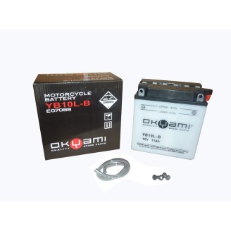 Okyami Battery YB10L-Bw/Acid for PIAGGIO X9 00-03 and other model Lead-Acid Batteries OKYAMI