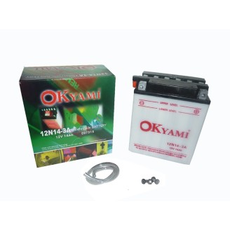 Batteria Okyami 12N14-3A per YAMAHA TX 500 74- e altri modelli Batterie al Piombo OKYAMI