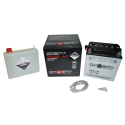 Okyami Battery YB10L-A2W/Acid for GILERA Nordwest 350 93-94 and other model Lead-Acid Batteries OKYAMI