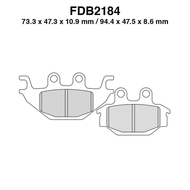 Ferodo Brake Pads FDB2184P for KYMCO MXU 300/400/500/550 05-13 and other model Mescola Organica Moto Ferodo