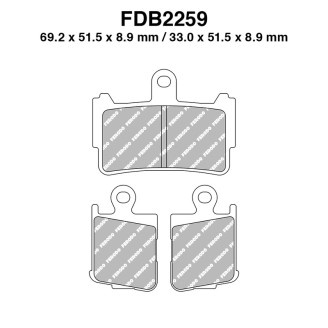 Ferodo Brake Pads FDB2259ST4PZ X Pack for HONDA : VFR F 37 09-09 Mescola Sinter Moto Ferodo
