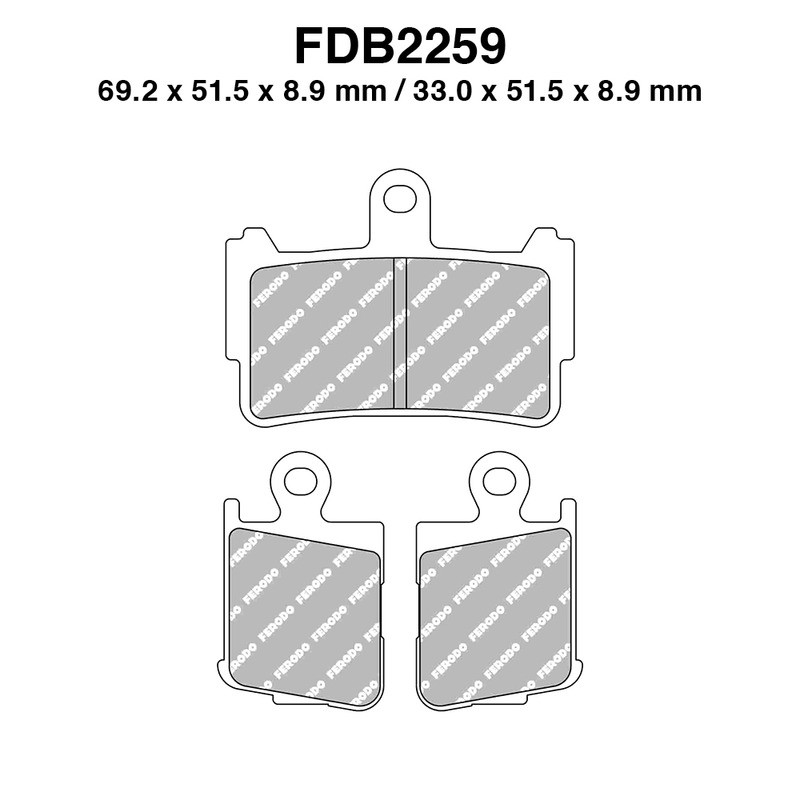 Pastiglie Ferodo FDB2259ST -4PZ X Conf. per HONDA : VFR F 37 09-09 Mescola Sinter Moto Ferodo