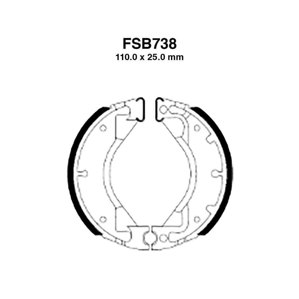 Ferodo Brake Shoes FSB738A for MBK Booster 50 00-94 and other model Brake Shoes Ferodo