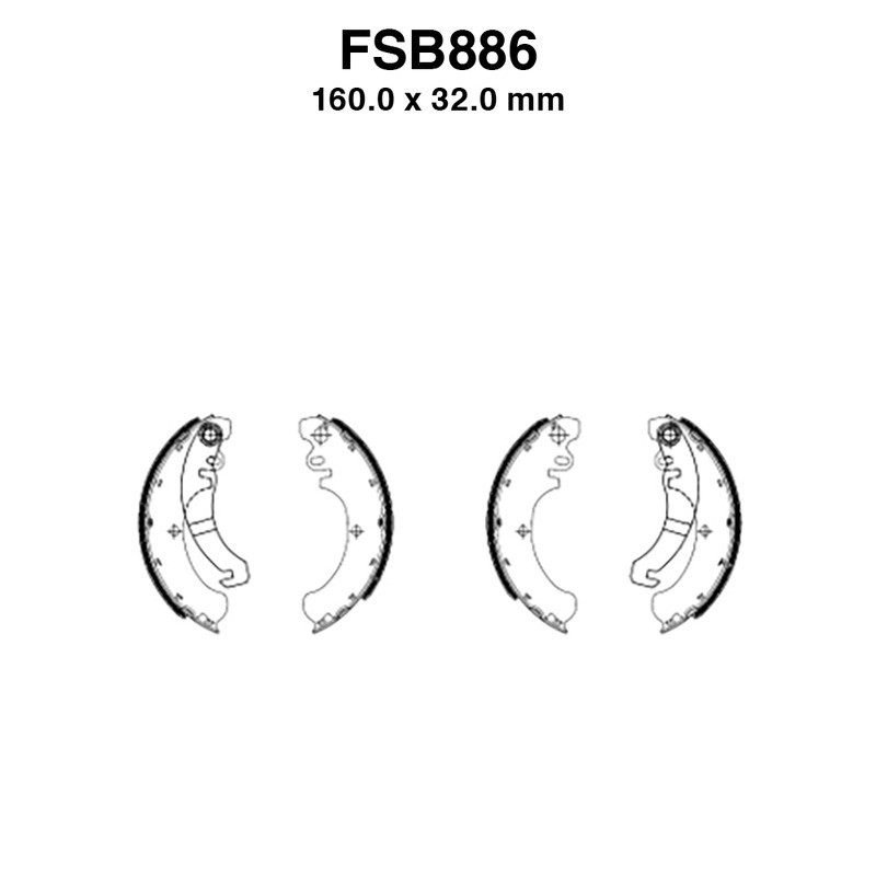 Ganasce Ferodo FSB886EF -4PZ X Conf. per PIAGGIO Ape FL3 Europa 50 96-99 e altri modelli Bremsbacken Ferodo