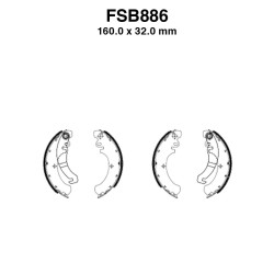 Ferodo Brake Shoes FSB886EF4PZ X Pack for PIAGGIO Ape FL3 Europa 50 96-99 and other model Brake Shoes Ferodo