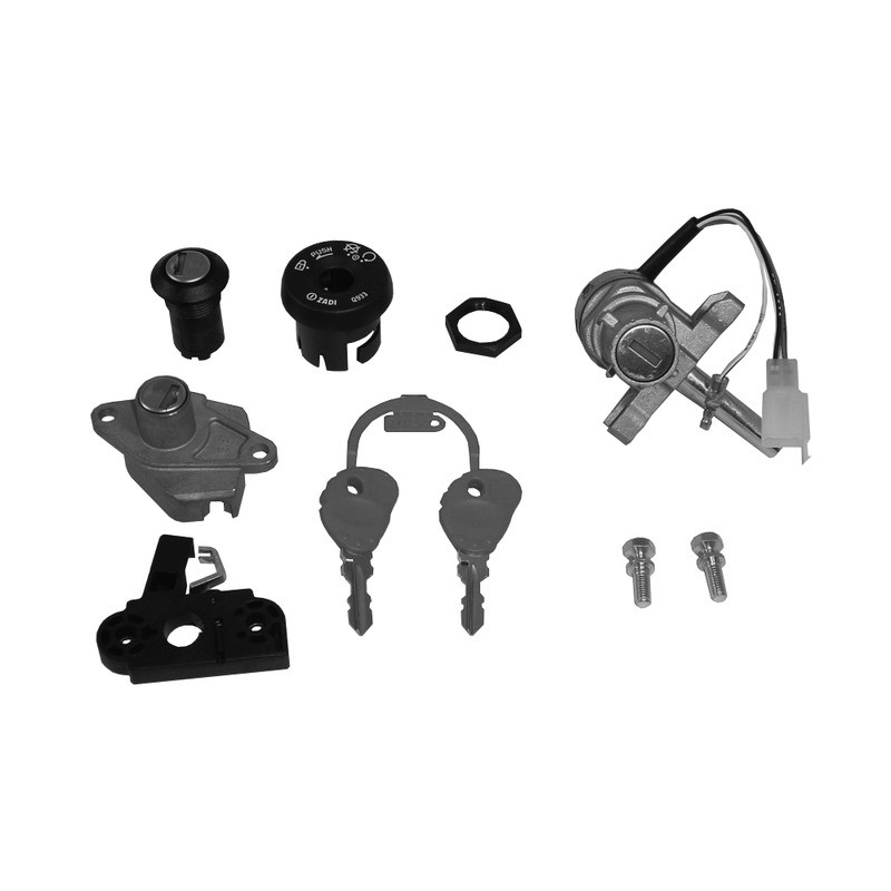 Kit 3PZ Steering Lock,Trunk, Saddle Malaguti F15 F18 for MALAGUTI F15 50 Firefox/TD/Kat 96-00 and other model Locks Zadi
