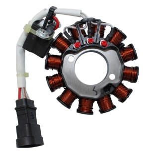Statoren | Der Stator ist der Teil der Lichtmaschine, der den Strom erzeugt, um die Batterie zu laden und die elektrische Anlage von Motorrad oder Roller zu versorgen. Ist er defekt oder sind die Spulen durchgebrannt, lädt die Batterie nicht mehr, es können Warnleuchten aufleuchten oder Verbraucher ohne Strom bleiben.In dieser Kategorie finden Sie Statoren von Magneti Marelli, Electrosport, Tourmax, RMS, RM Stator, Okyami, Rms Classic und WAI für Roller wie Sym Symphony, Vespa PK und Ape, sowie für Motorräder wie Suzuki DR und GSX-R, Yamaha YZF-R1 und YZ 250 F, Honda CTX700 und VT Shadow, Triumph Street Triple. Wählen Sie das passende Teil nach Modell und Baujahr des Fahrzeugs oder nach der Originalnummer auf dem zu ersetzenden Teil.