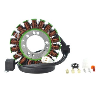 Statoren | Der Stator ist der Teil der Lichtmaschine, der den Strom erzeugt, um die Batterie zu laden und die elektrische Anlage von Motorrad oder Roller zu versorgen. Ist er defekt oder sind die Spulen durchgebrannt, lädt die Batterie nicht mehr, es können Warnleuchten aufleuchten oder Verbraucher ohne Strom bleiben.In dieser Kategorie finden Sie Statoren von Magneti Marelli, Electrosport, Tourmax, RMS, RM Stator, Okyami, Rms Classic und WAI für Roller wie Sym Symphony, Vespa PK und Ape, sowie für Motorräder wie Suzuki DR und GSX-R, Yamaha YZF-R1 und YZ 250 F, Honda CTX700 und VT Shadow, Triumph Street Triple. Wählen Sie das passende Teil nach Modell und Baujahr des Fahrzeugs oder nach der Originalnummer auf dem zu ersetzenden Teil.