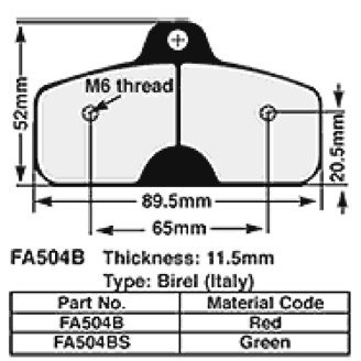 Pastiglie Kart 11 Mm REDFA504B Bremsbeläge EBC