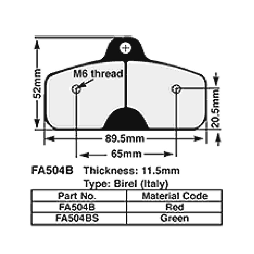 Kart Brake Pads 11 Mm REDFA504B Brake Pads EBC