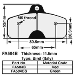 Kart Brake Pads 11 Mm REDFA504B Brake Pads EBC