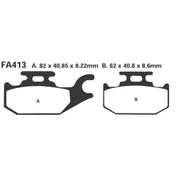 Brake Pads Sfa Hh Suzuki Burgman 125-200 07-09 Rear for SUZUKI UH 125 Burgman 07- and other model Brake Pads EBC