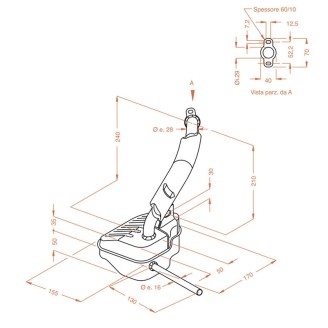 Tubo distanziale tubo comando cambioacceleratore vespa 50 special 137941 Minuteria Metallica Rms Classic