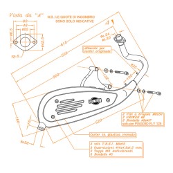 Marmitta Sitopluspiaggio Liberty 125/150/200 per PIAGGIO Liberty 125/150/200 00-07 e altri modelli Sistemas de escape SITO