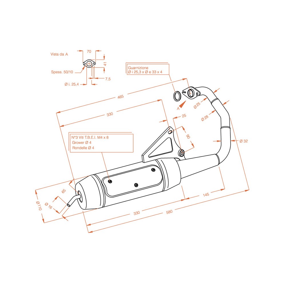 Marmitta Sitoplusmbk Booster 50 per MBK Booster 50 90-03 e altri modelli Sistemas de escape SITO
