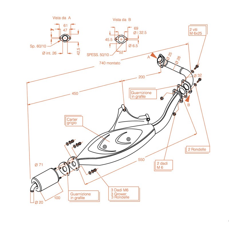 Exhaust Sitopluspiaggio Zip 50 Sp 96-04 for PIAGGIO Zip 50 SP 96-04 and other model Exhausts SITO