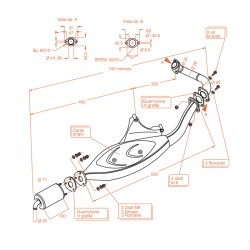 Marmitta Sitopluspiaggio Zip 50 Sp 96-04 per PIAGGIO Zip 50 SP 96-04 e altri modelli Auspuffanlagen SITO