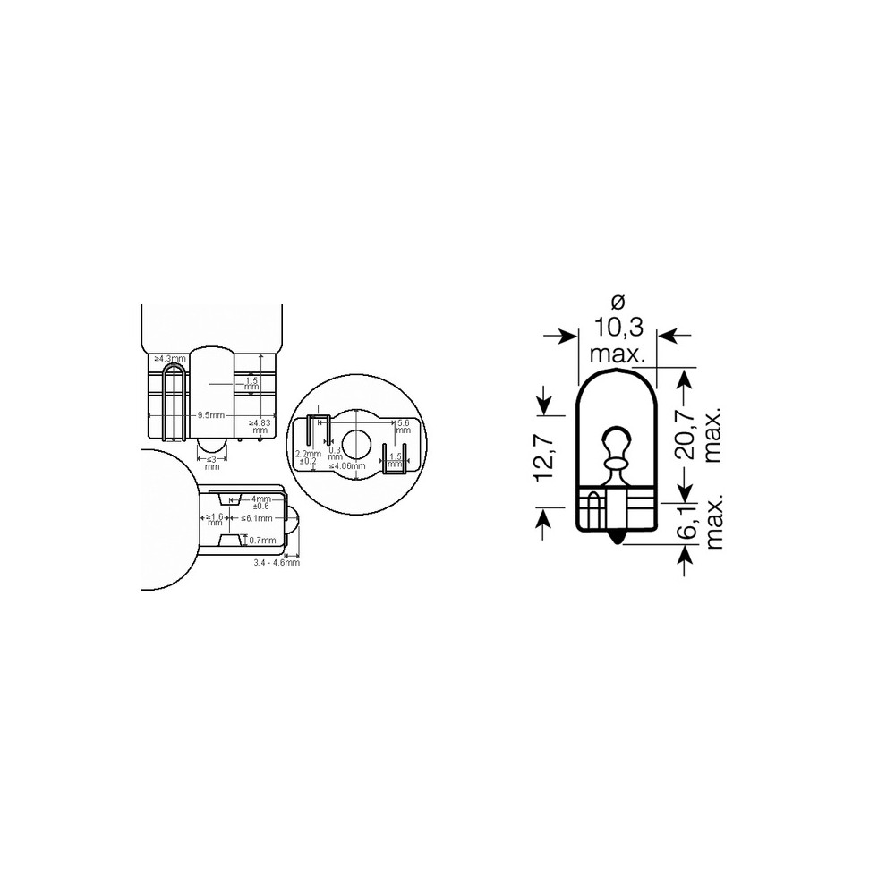 Scatola 10PZ Lamp.Osram Tv.W5W12V 5W T10 Original Line Lampadine OSRAM