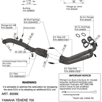Exhaust Pipes Racing Yamahatenere 700 19- for YAMAHA Tenere 700 19- Collectors and fittings LEOVINCE