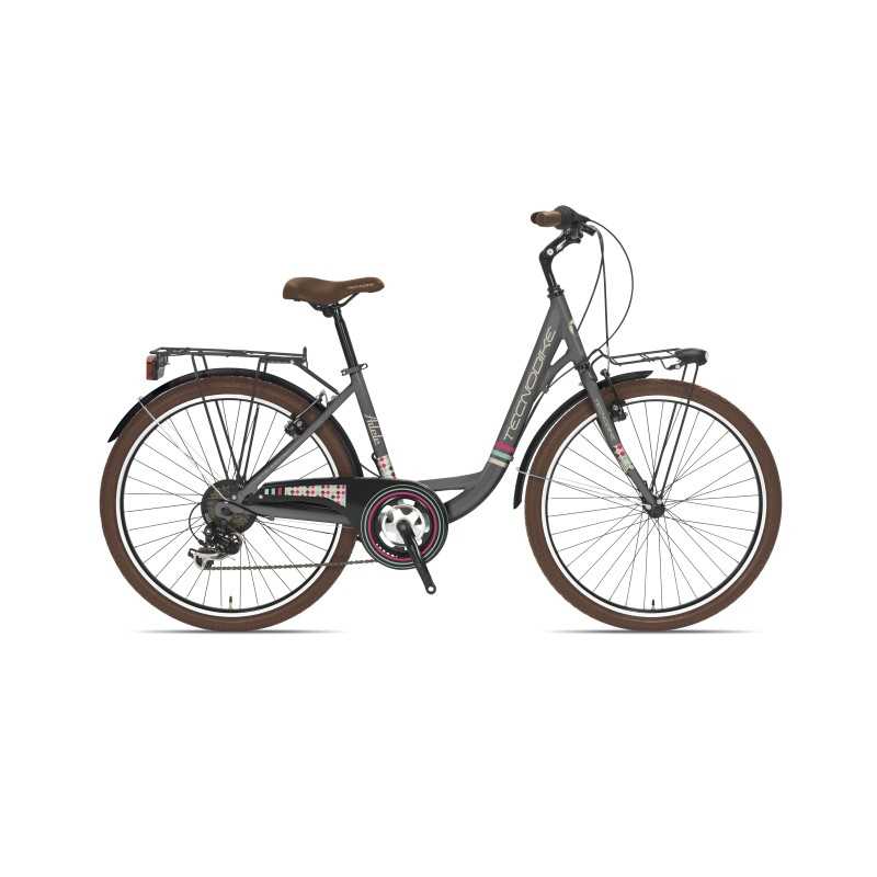 Tecnobike 755 Adele Damen-Citybike, 26 Zoll, Aluminium, Shimano 6-Gang Stadt Tecnobike