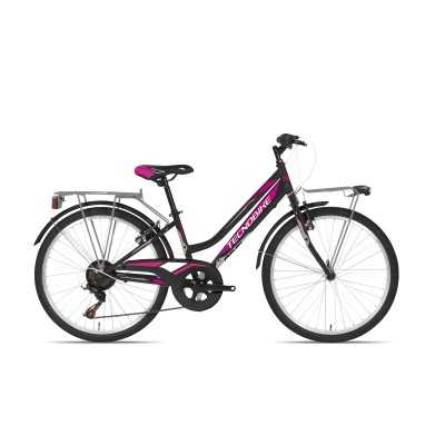 Damen-Citybike, 24 Zoll, Stahl, Shimano 6-fach Schaltung – 782 Koralle Stadt Tecnobike