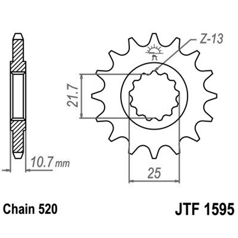 Pignon Jt 1595 z15 pour YAMAHA FZ6 nd et autres modèles Pignons JT