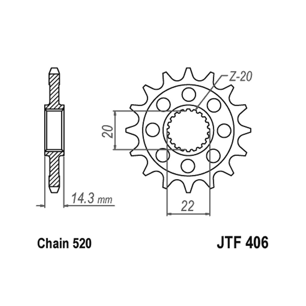 Rubber Cushioned sprockets406 z16 Rb for BMW G310 GSR 16- Pignoni JT