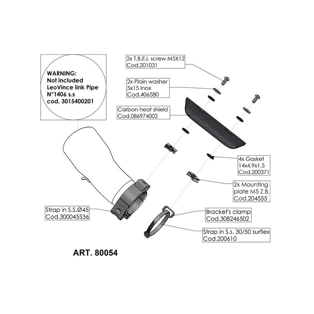 Heat Shield Carbonkawasaki ZNinja 400 18-21 for KAWASAKI ZNinja 400 18-23 and other model Heat Shield LEOVINCE