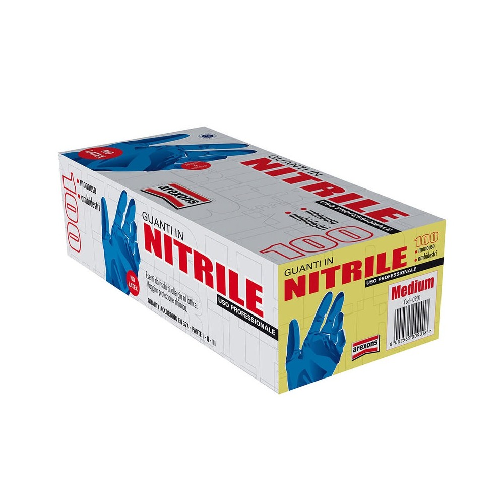 Guanti Nitrile - Tg Mconf.100 Pz. - 0901