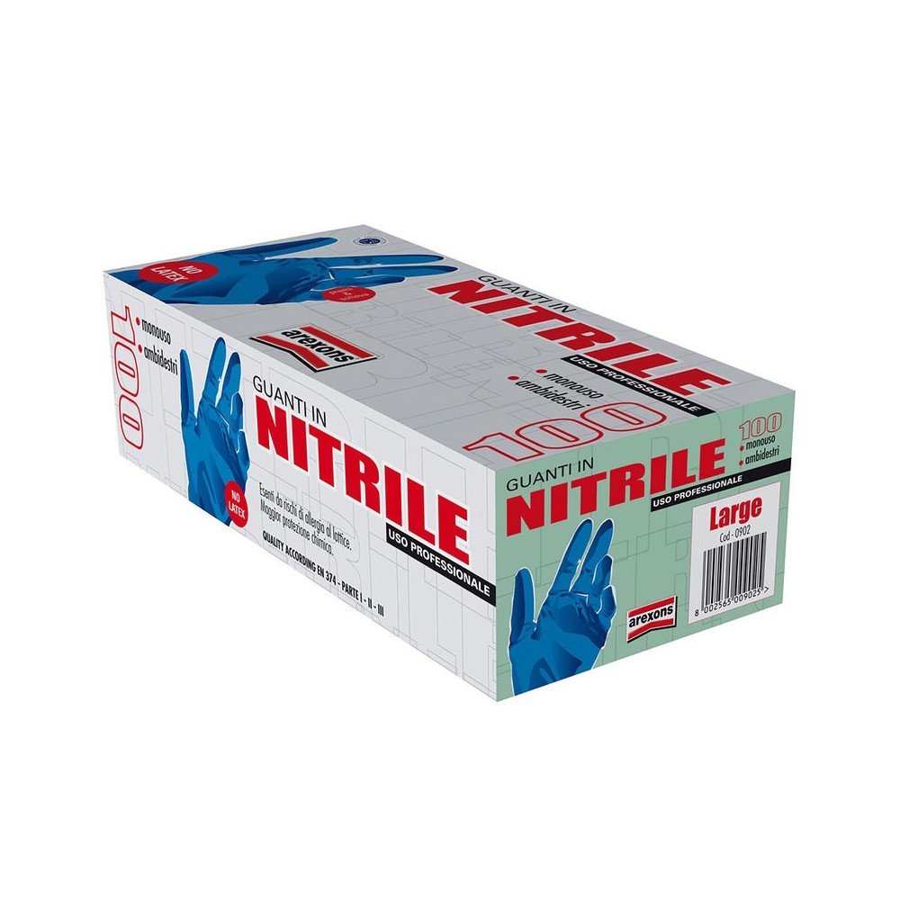 Guanti Nitrile - Tg Lconf.100 Pz. - 0902
