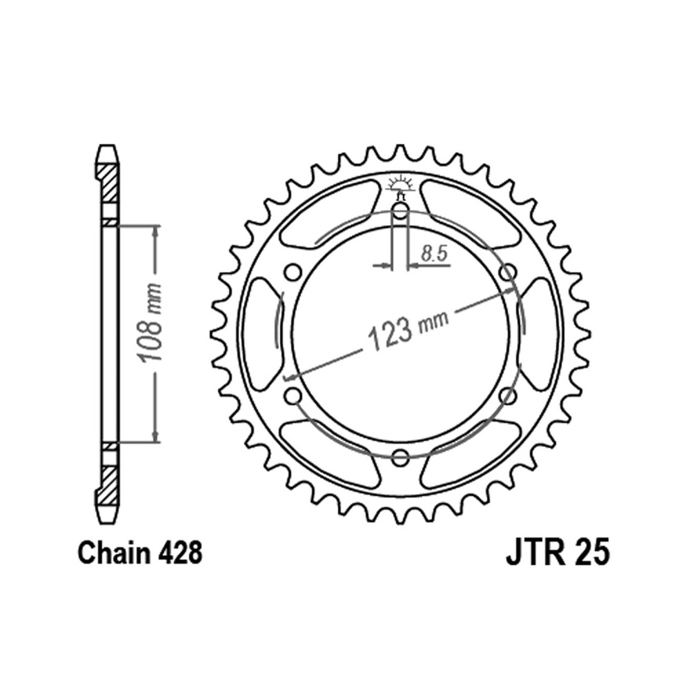 Corona Jt 25 z58 per APRILIA RSTuono 125 21-23 Corone JT