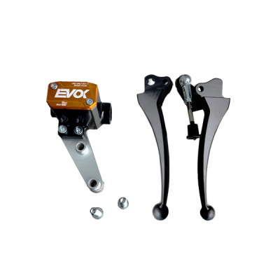 BRAKE MASTER CYLINDER EVOK IRON BRAKE P11 FOR VESPA PX - BLACK ORANGE Brake Pumps Evok