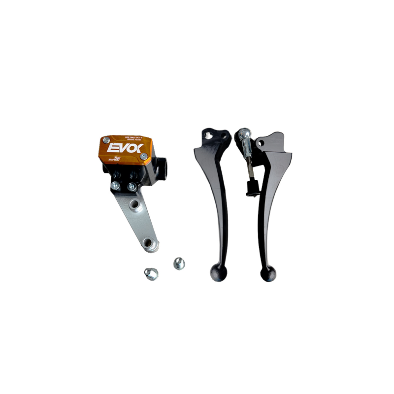 POMPA FRENO IDRAULICA EVOK IRON BRAKE P11 PER VESPA PX - NERO E ARANCIONE Bremspumpen Evok