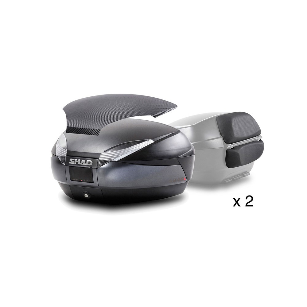Kit 2 Bauletti SH48 Grigio Concover Carbon Poggia Schiena Borse e Bauletti SHAD