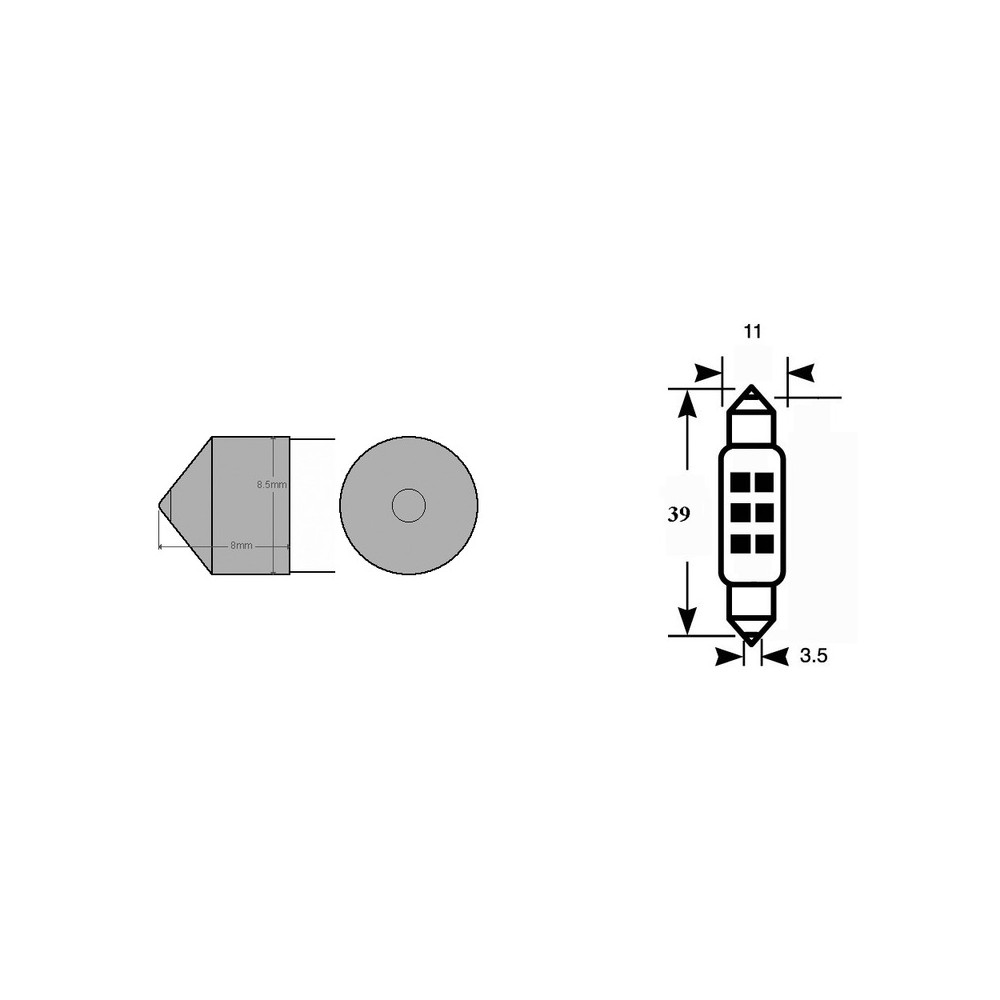 Blister 2 Lamp.Led 12V SV8,510X39 Bianca Lampade LED OKYAMI