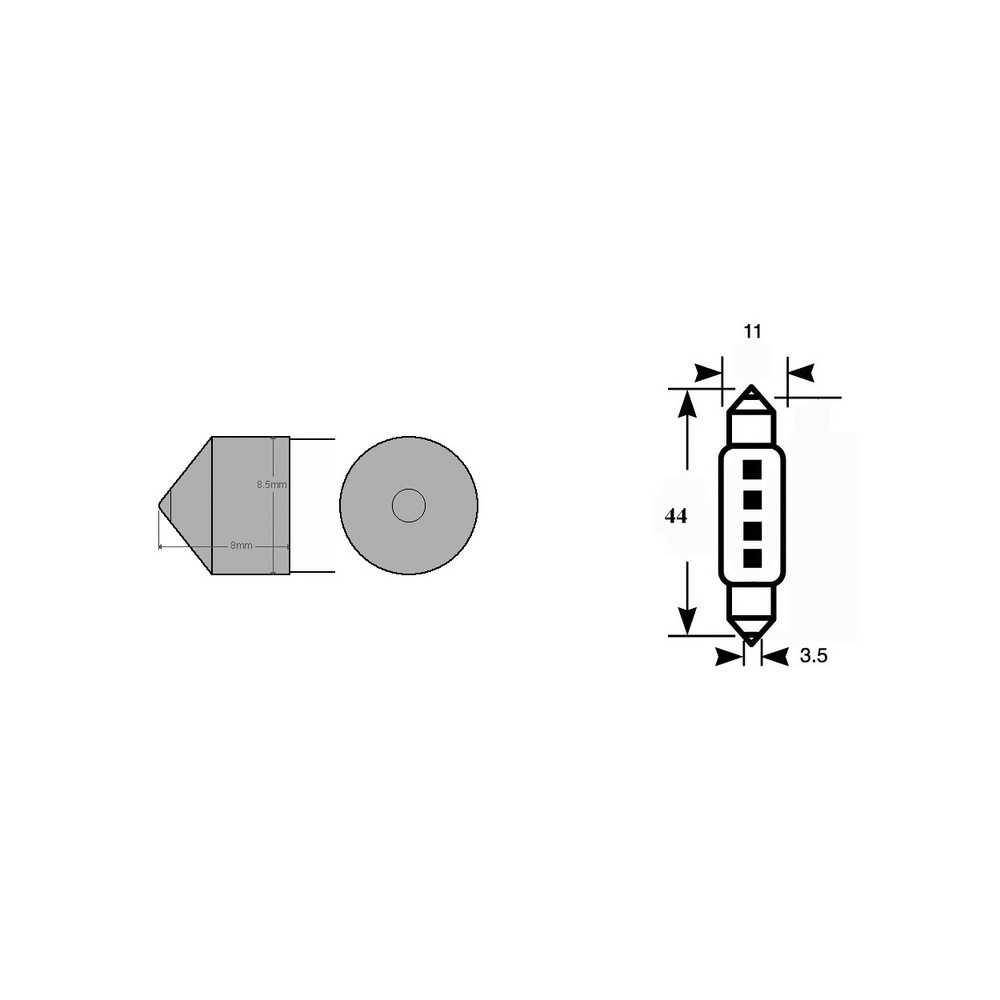 Blister 2 Led Bulb 12V SV8,5 Lampade LED OKYAMI