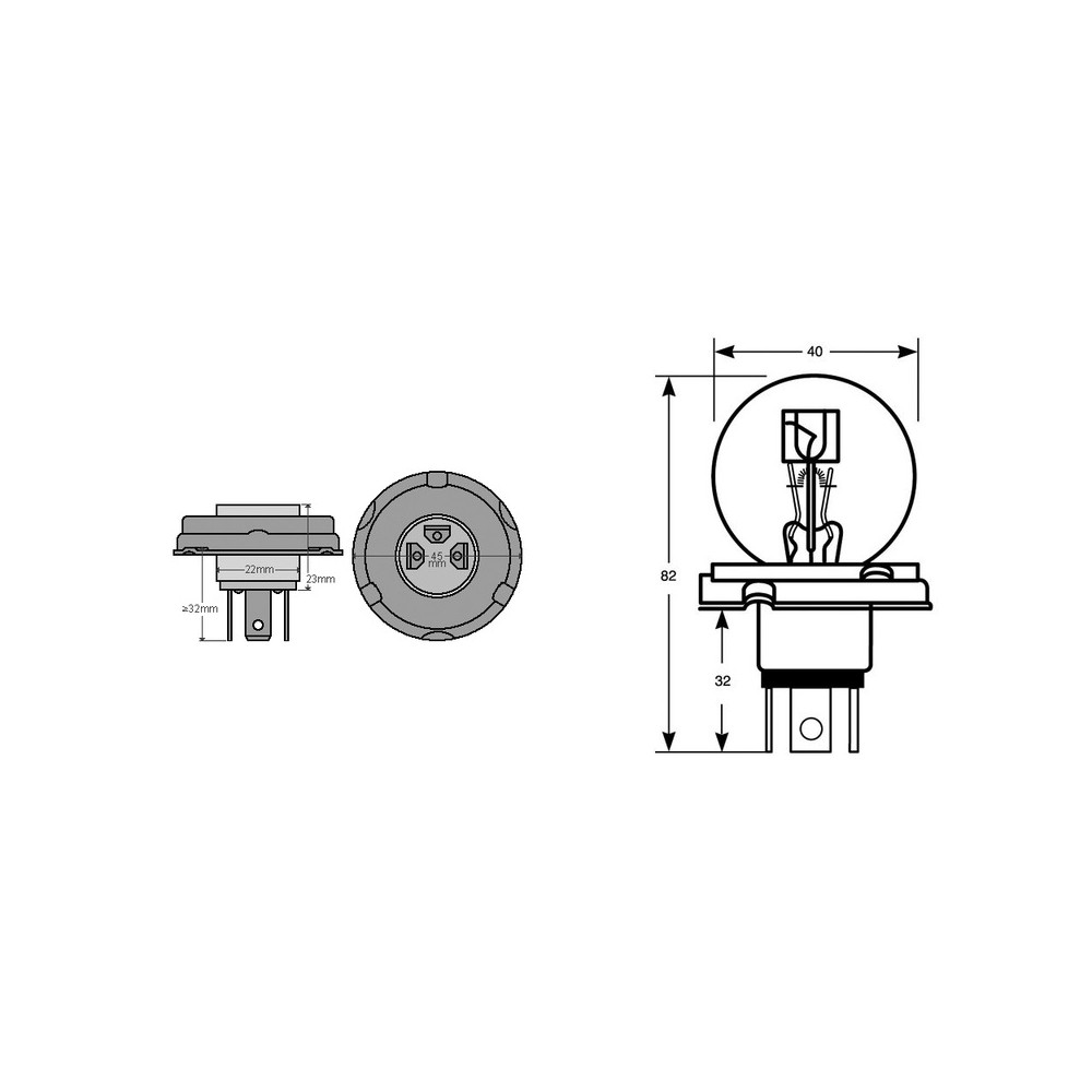 Box 10PCS Bilux Bulb 6V 4540WP45T Lampade Bilux OKYAMI