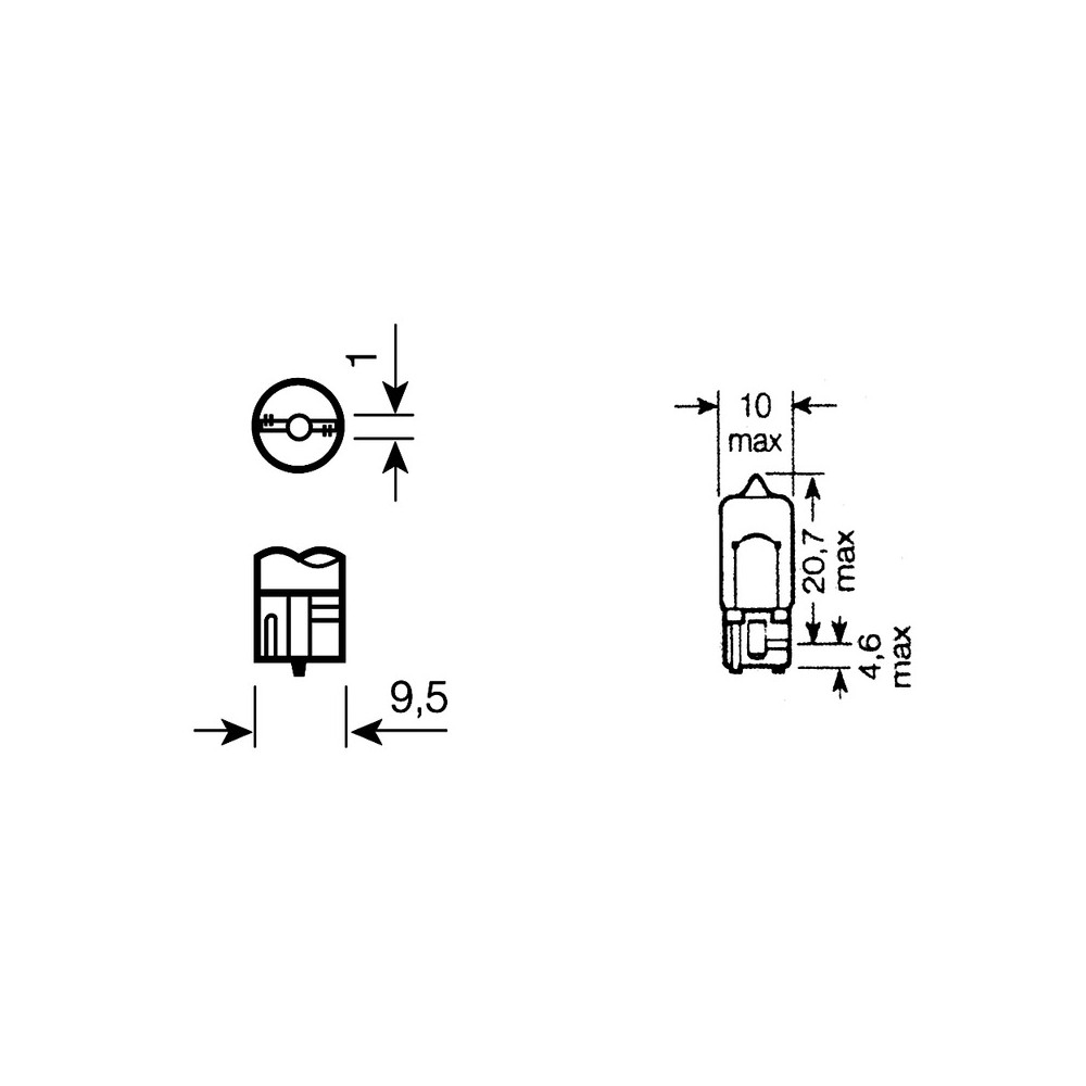 Scatola 10PZ Lamp.Osram Tv.12V5W Honda per HONDA 01-02 Lampade Tuttovetro OSRAM