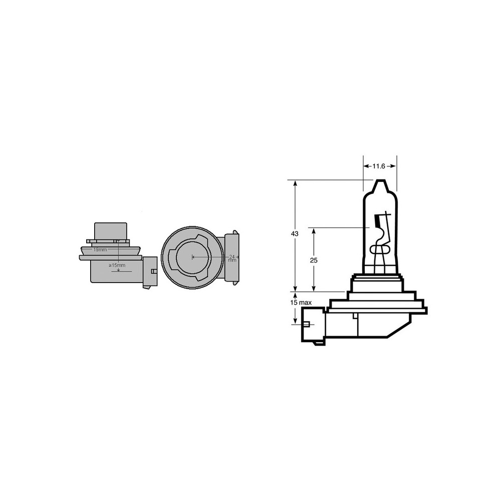 Lampada Osram H9 12V 65W Alog.PGJ19-5 Lampade Alogene OSRAM