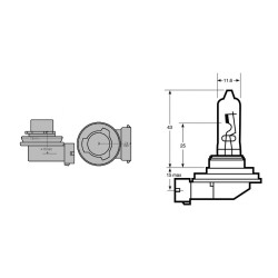 Lampada Osram H9 12V 65W Alog.PGJ19-5 Lampade Alogene OSRAM