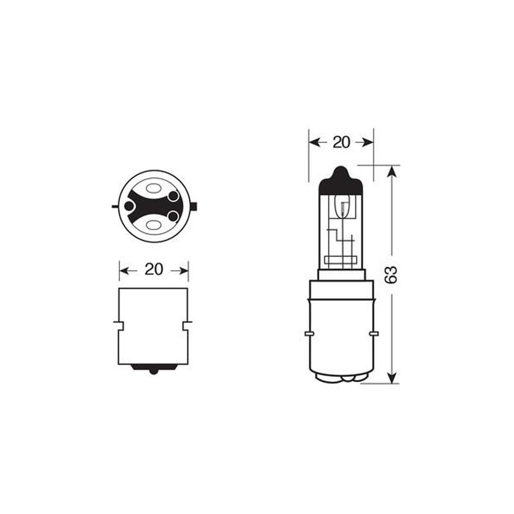 Lampada Osram S2 12V 3535WBA20D Scatola Original Line Lampade Alogene OSRAM