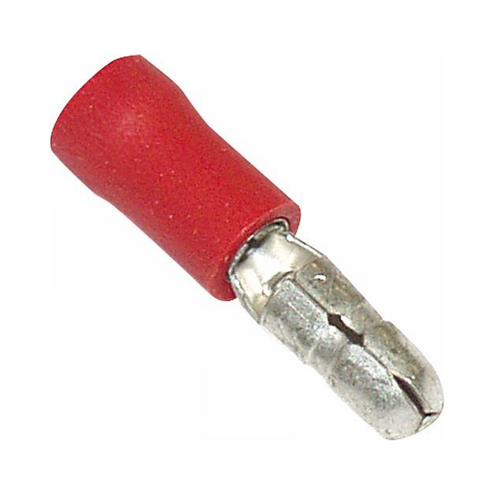 Scatola 100PZ Faston Cilindrico Isolato Maschio Rosso Altro ALTRO