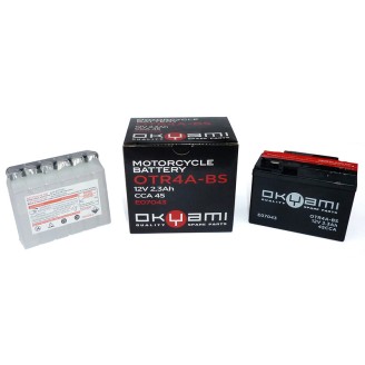 Batteria Okyami OTR4A-Bscon Acido per HONDA SH 50 Scoopy 96-01 e altri modelli Batterie Sigillate OKYAMI
