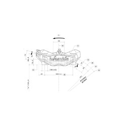 Pinza Freno Brembo M4 32 Dxinterasse 100MM Titanio Pinze Freno Brembo