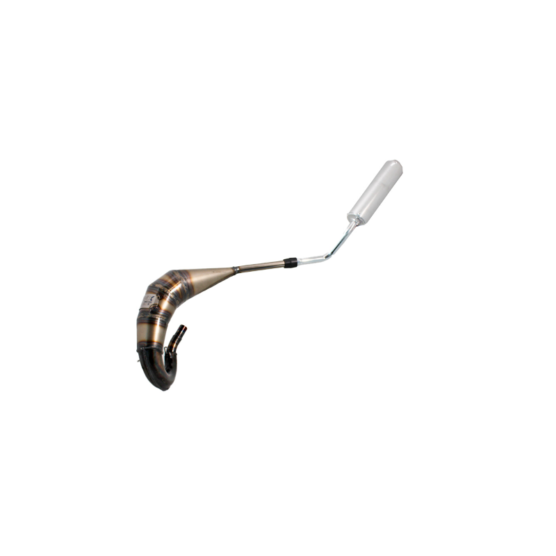 Système d échappement Evok Iron Pipe soudé à la main avec silencieux court Inox et Alu pour Yamaha DT 50 07-13 Terminali Evok