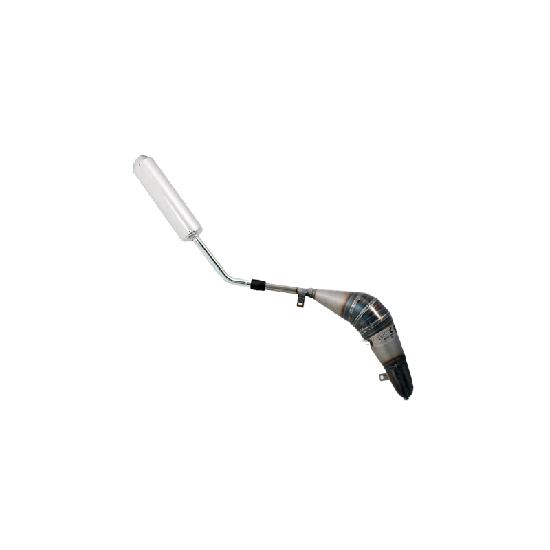 Sistema de escape Evok Iron Pipe soldado a mano con silenciador corto de Inox y Alu para Beta RR EN-SM 50 12-21 Terminali Evok