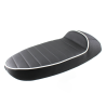 Sillín deportivo con cubierta negra y borde blanco para pk50-125 s-xl PK0695.2 Selle e Sedili Nisa