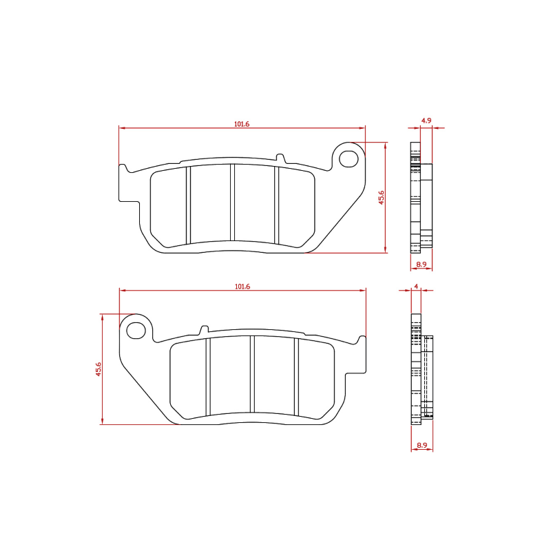 Pastillas de freno orgánicas RMS Harley Davidson Sportster 1200 Pastillas de Freno RMS