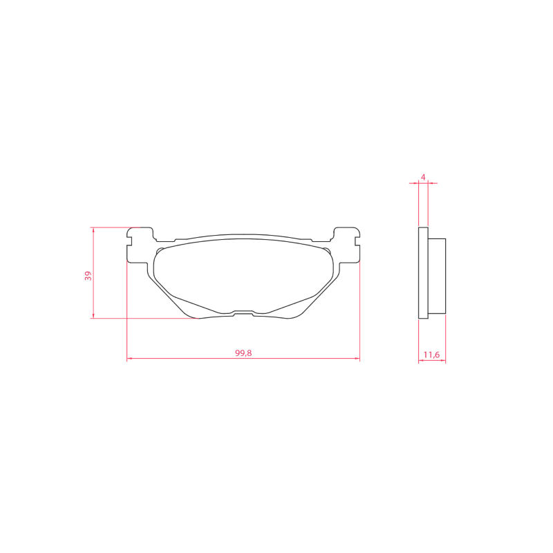 Organic Brake Pads Yamaha T-MAX 560 Brake Pads RMS